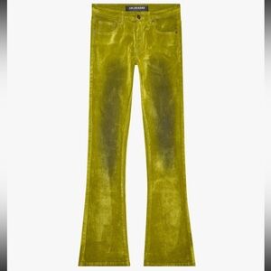 Mens Luxe Green Suede Stacked Valabasas Jeans